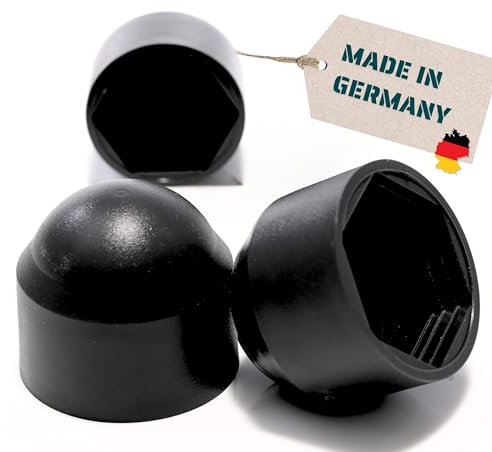 Yourkon Lot de 10 Capuchons hexagonaux M10 - Largeur de clé 17 mm - Noir - Capuchons de Protection pour vis - Résistant aux UV - Résistant aux intempéries - Respectueux de l'environnement