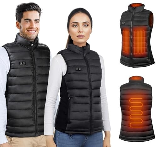 WUEAOA Heated Gilet Womens, Heated Vest Women, Womens heated Gilet for Women UK, heated Body Warmer for women, heated Waistcoat, Electric Body Warmer with Power Bank, for Commuting, Outdoor Work