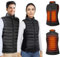 WUEAOA Heated Gilet, Unisex Adults, Heated Coat, Sleeveless, Hip Length, XXL, Multiple Sizes, Unlined, 3 Pockets, Waterproof, Solid, Winter, Outdoor Activities, Machine Wash
