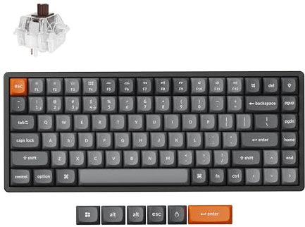 Keychron K2 Max Clavier mécanique sans Fil, 2,4 GHz/Bluetooth/USB-C, RGB, Hot-Swap, QMK/Via, Cadre en Aluminium, Macros programmables, PBT Keycaps, pour Mac Windows, Super Brown Switch