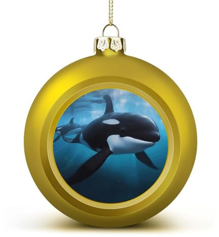 Weihnachtskugel-Ornamente, Killer-Wal-Druck, dekorative Anhängerkugeln, Weihnachtsbaumkugeln