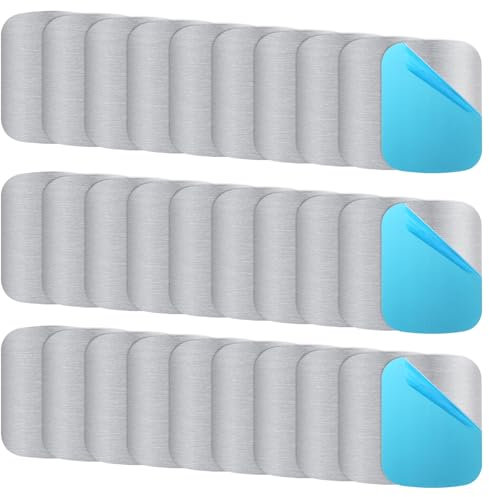 Bewudy Self-Adhesive Metal Plates, Replacement Set for Phone Case and Car, Square Plates for Adhesive Base, Magnets (5 x 3.8CM)