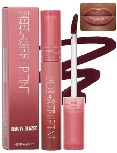 Beauty Glazed Peel Off Lip Stain Set Lip Liner Long-Lasting Peel off Lip Tint Natural Peel Off Lippenstift Make up #102