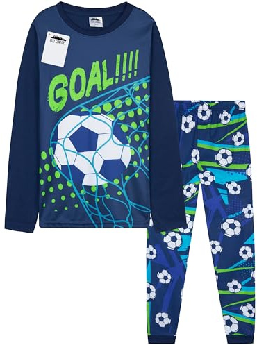 CityComfort Boys Pyjamas Long PJs Set Teens Football or Gaming Nightwear Comfy Loungewear Soft Sleepwear Gifts for Boys