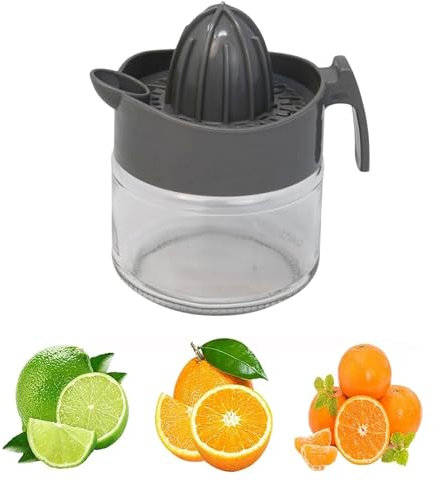 Best House | Lemon Squeezer | Manual Lemon Citrus Juicer | 300ml | GREY | Multifunctional Glass Fruit Juicer | Lemon Lime Orange Citrus Squeezer Manual Hand Press Juice (Pack of 1)