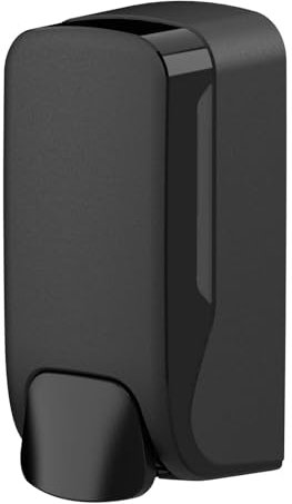 HyPaFol Seifenspender 500 ml – nachfüllbar, schwarz matt, Wandmontage, Hygienespender für Flüssigseife mit Füllstandsanzeige & Schlüsselsystem