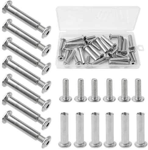 30 Stück möbelverbinder, Hülsenschrauben M6 x 32-42 mm Möbelschrauben Schrankverbinder Verbindungsschrauben für Möbeln, Schränken, Schränken, Holzbrettern