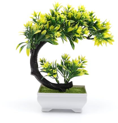 DEANKEJI Bonsai Artificiel, Élégant Fausse Plante, Décoratif Plante Artificielle Interieur, Arbre Artificiel Miniature, pour au Salon, au Bureau, à la Chambre et au Balcon