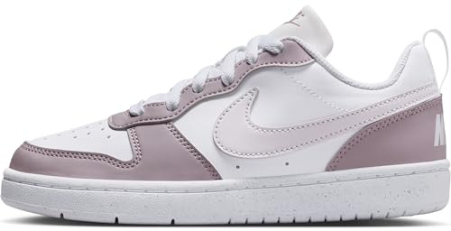 Nike Court Borough Low Recraft (Gs) Sneaker, White/Plum Fog/White/Venice, 40 EU