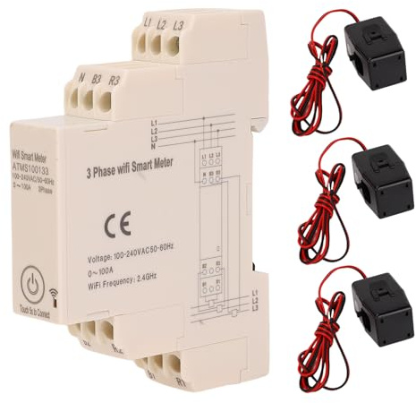 Smart WiFi Energy Meter 3 Phase 100A Echtzeitüberwachung über App mit 3PCS -Stromsensoren
