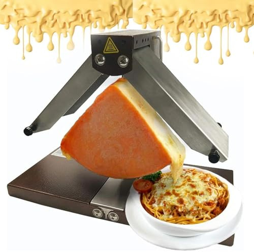 Raclette Cheese Melter, 900W Commercial Cheese Grill, Grill Melter with Double Heating Area, Tiltable Adjustable Half Cheese Wheel, Multi-Function Rapid Heating for Resaurant Kitchen