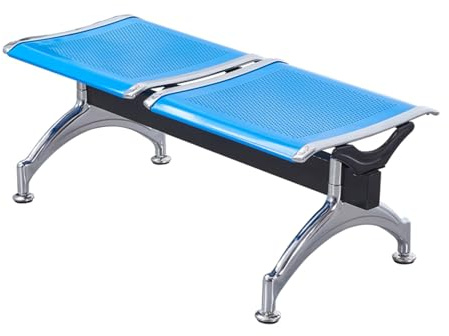 DYUNCZ 2-sitzer Sitzbank für Wartezimmer, Gäste- und Empfangsstühle, Wartebank Airport, für Wartebereiche in Krankenhäusern, Kliniken, Flughäfen, Banken, Salons(Blue,108 * 48 * 40cm)