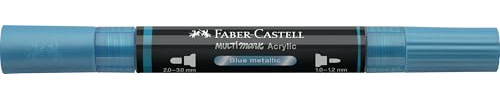 Faber-Castell Multimark Acrylic Dual Marker Color 292 Blue Metallic Art Set Supplies Acrylmarker Pen auf Wasserbasis Double Ended Bold & Fine Tip Kunstmarker Malstifte Textmarker