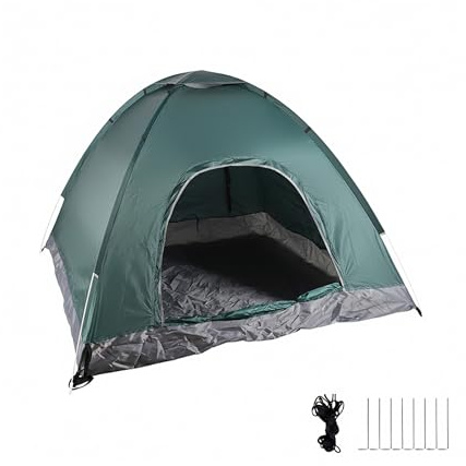 Relaxdays Pop Up Zelt Strand, Wurfzelt, 2-3 Personen, kleines Packmaß, UV Schutz 50+, HxBxT: 135 x 200 x 200cm, grün