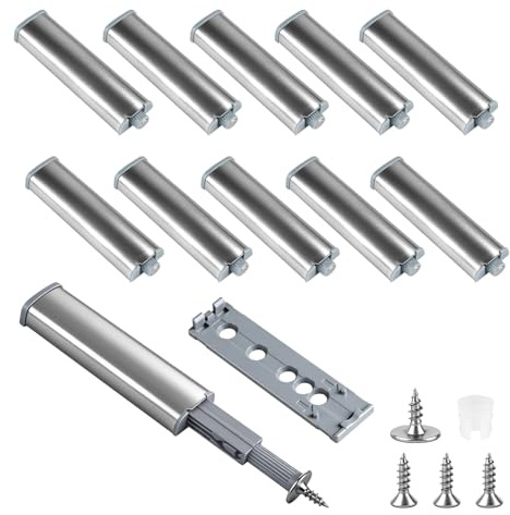 Push to Open Türöffner, Drucktüröffner, 10 Stück Schranktür Dämpfer | Drucktüröffner Edelstahl Magnetisch, Softclose Nachrüsten Türdämpfer, Push to Open für Schranktüren und Schubladen
