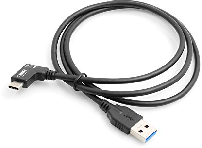System-S USB 3.1 Type C Male Winkelstecker 90° gewinkelt zu USB 3.0 Type A Datenkabel Ladekabel 100 cm