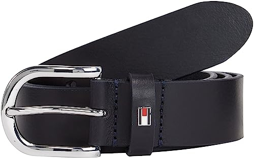 Tommy Hilfiger Damen Gürtel New Danny Belt Ledergürtel, Blau (Night Sky), 90 cm