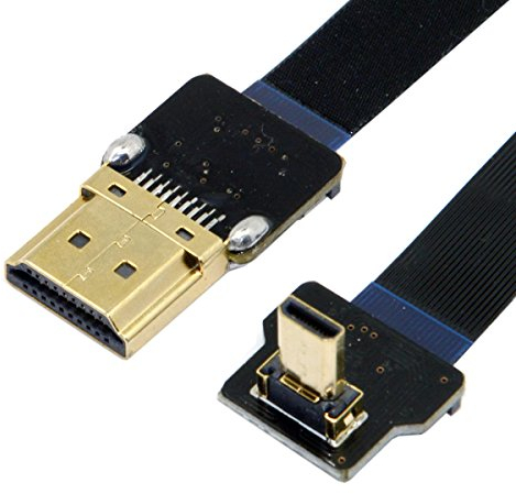 CY CYFPV Câble plat à 90 degrés FPV Micro HDMI mâle vers HDMI mâle 50 cm pour FPV HDTV Multicopter photographie aérienne
