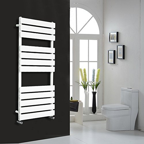 NRG Contemporary Flat Panel Bathroom Heated Towel Rail Radiator Rad Warmer for Living Room and Kitchen - 1200 x 600 Gloss White