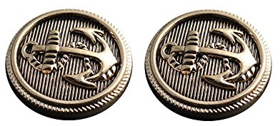 20 Stück Metallknöpfe mit Anker Design Nähzubehör Gold
