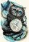YEESAM ART 5D-Strasssteingemälde, Motiv: schwarze Katze, Uhr, Schmetterling, 30 x 40 cm, zum Selbermachen, Malen nach Zahlen, Kreuzstich-Stickerei