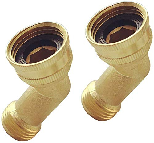 cozyou Lot de 2 raccords coudés en laiton pour tuyau d'arrosage 45 degrés