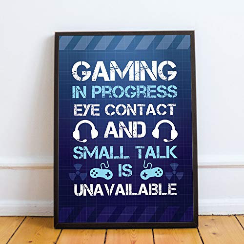RED OCEAN Gaming Print For Boys Bedroom Man Cave Gamer Gift Framed Print Retro Gaming Sign