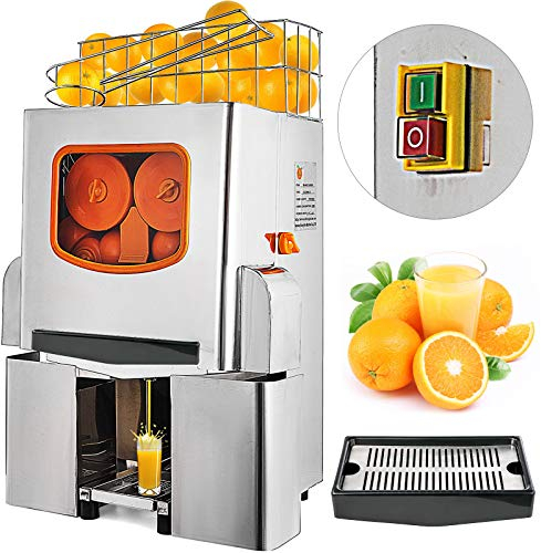 VBENLEM Exprimidor de Naranjas, 120 W, Máquina Automática Comercial Naranja, 20 Naranjas/Min, Exprimidor Naranjas Profesional, Acero Inoxidable de Grado Alimenticio, Maquinas de Zumo de Naranja