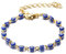 Halukakah Böser Blick Armband für Frauen Männer, 24 Karat Echtes Gelbgold Elastisch Handgemacht Schutz Mal de Ojo Schmuck Mehrere Saphir Blaue Augen Armband mit KOSTENLOSER Geschenkbox