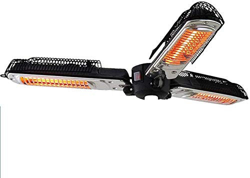 Extérieur Radiateur Electrique Infrarouge, Parasol Chauffant Imperméable Chauffage De Terrasse Facile A Monter Housse pour Parasol Chauffant 1950W,Black