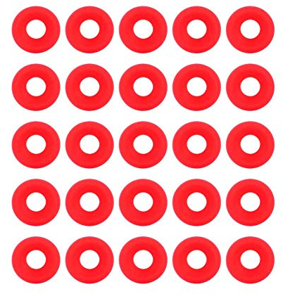 KUIKUI 25 Pcs Rondelle Caoutchouc, Joint en Silicone Remplaçable, pour Bouteilles en Verre à Clapet, Utilisé pour le Bouteille de Limonade de Soda de Bière Maison, Rouge
