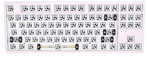 Qwertfeet Sk87 Key Kit Mechanical 80% TKL Hot Swappable Switch Lighting Effects Switch RGB LED Type C, White Shell