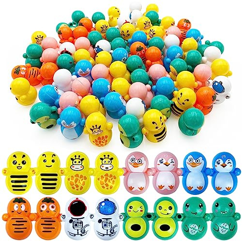 XIPEGPA 70PCS Mini Tumbler Toys Mini Animal Toy Party Favors for Boys Girls for Classroom Rewards Goodie Bag Filler Treasure Box Gifts Birthday Party Favors
