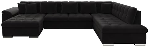 Mirjan24 Eckcouch Ecksofa Niko Bis, Design Sofa Couch mit Schlaffunktion und Bettkasten U-Sofa Farbauswahl Wohnlandschaft vom Hersteller (Ecksofa Links, Magic Velvet 2219)