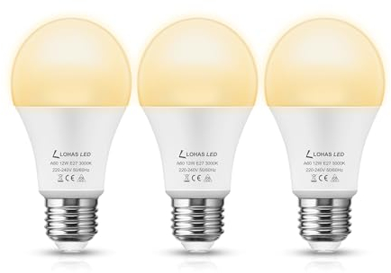 LOHAS E27 LED Lampe, 12W LED Glühbirne E27 Ersatz für 100W Halogen, Warmweiss 3000K, 1100LM, Nicht Dimmbar, 3 Stück