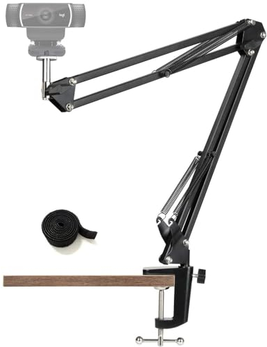 Tentucro Webcam Ständer Halter Desktop Kamera-Schreibtisch-Klemmhalterung für Logitech Webcam C922 C930e C930 C920 C615 usw. 1/4 Gewinde