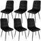ANVOFONG Esszimmerstuhl 6er Set, Verdickte Holländischen Samt Kissen Esszimmerstuhl Geeignet für Esszimmer Küche Essen, Studie Lesen, Wohnzimmer Freizeit, Schwarz.