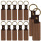 TOTSUN 12PCS Keychain Wooden Blank Personalized Keychain Leather Blanks, Engraving Wooden for DIY Gift