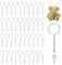FunWorth 40 Stück Schlüsselring Set mit Kette und Karabinerverschluss, 40 Schlüsselanhänger Ringe und 40 Schraubösen Pins, Schlüsselringe 25mm für DIY Projekte, Schmuckherstellung und Basteln