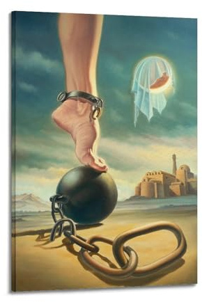 Salvador Dali Works (Unchaining) Fashion Canvas Wall Art Hanging Poster Prints for Dining Room Home Decor 60 x 90 cm