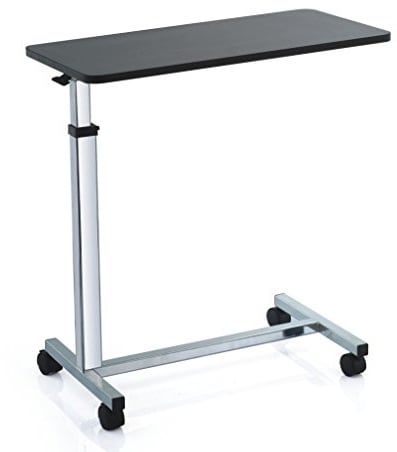 Elite Care Over bed table with 4 castors and height adjustable top - raises with 1 finger ECOBT