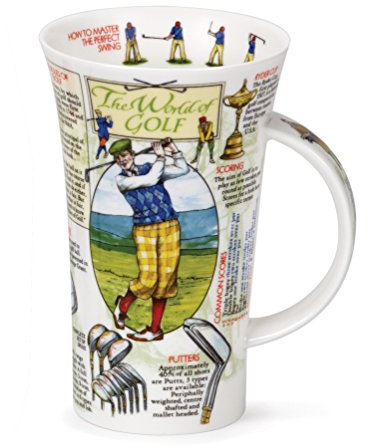 Dunoon Glencoe Fine China Educational WORLD OF GOLF Golfer Mug Cup 500ml 16.9 fl oz