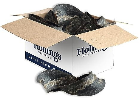 Hollings Plain Hooves Dog Treats, 100% Natural & Air Dried Cow Hoof, Long-Lasting Durable Chew Treats for Adult Dogs, High in Protein (25 Loose)