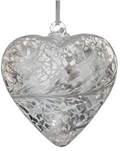 Sienna Glass HR8PASTELSI Freundschaftsherz, Pastellsilber, 8 cm