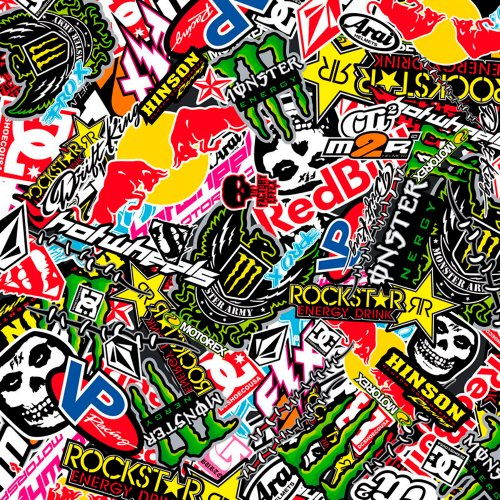 AUTO-STYLE Stickerbomb Folie - Graffiti design 2 - Rolle 60x200cm - Selbstklekend