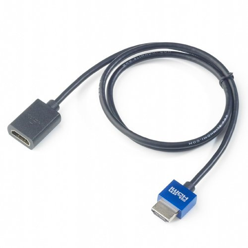 SlimHDMI 0.75m (75cm) Male-Female Extender Cable, The World's Slimmest HDMI Lead? (Gold Plated, 1080p, 4K, UHD, 3D, High Speed, ARC)