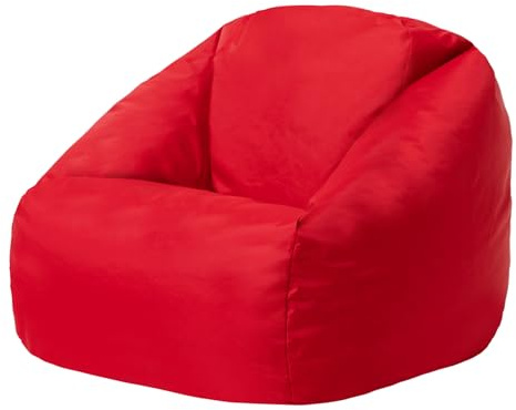 Bean Bag Bazaar Hi-Rest Kids Bean Bag Chair, Red, Indoor Outdoor Water-Resistant Fabric, Kids Chair with Filling Included, Garden, Outdoor Seating, Playroom, Bedroom