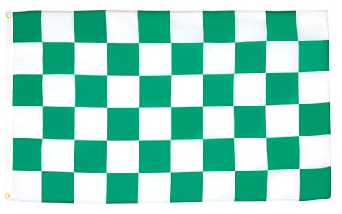 AZ FLAG Bandiera A Scacchi Verdi E Bianchi 90x60cm - Bandiera Scacchiera Verde E Bianca 60 x 90 cm