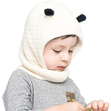 Kauftree Baby Kinder Schlupfmütze Schalmütze Strickmütze Tier Schaf Mütze Winter Warm Jungen Mädchen (L 52-54CM)