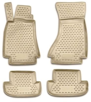 OMAC Gummimatten Fußmatten kompatibel mit Audi A5 Cabriolet Coupe 8T3 8F7 2007-2017 Beige